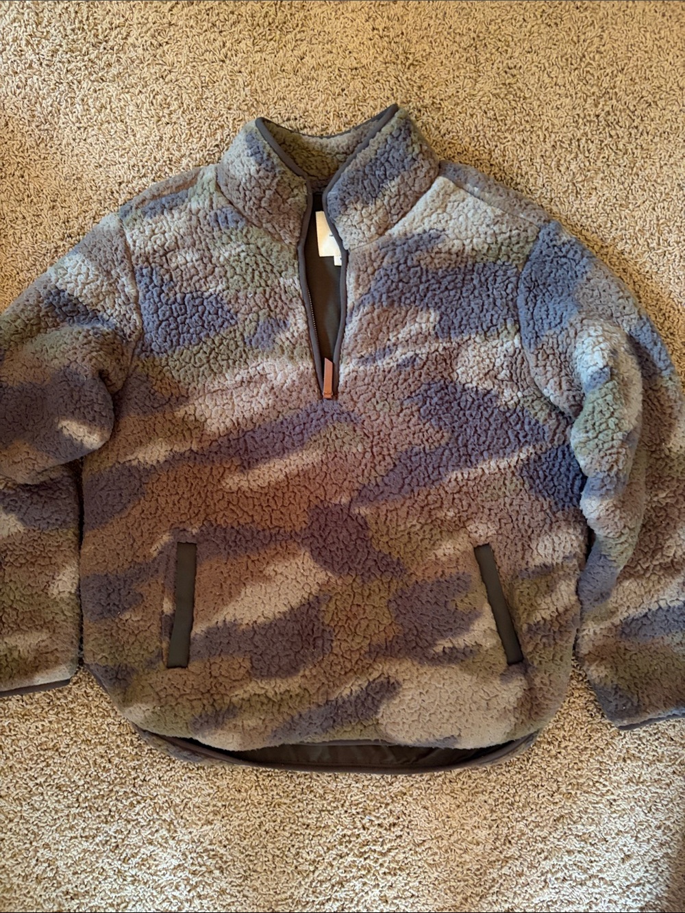 Thread & Supply Camo Sherpa Half-Zip Pullover